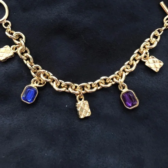 Park Lane charm bracelet,gold w/ multicol’d crysts - Picture 3 of 4